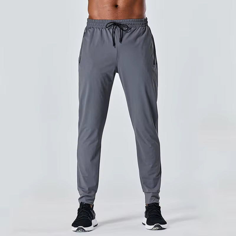 Men'S Sports Pants Quick Drying Fitness Gym Bottom Drawstring Leisure Running Sportswear Pants