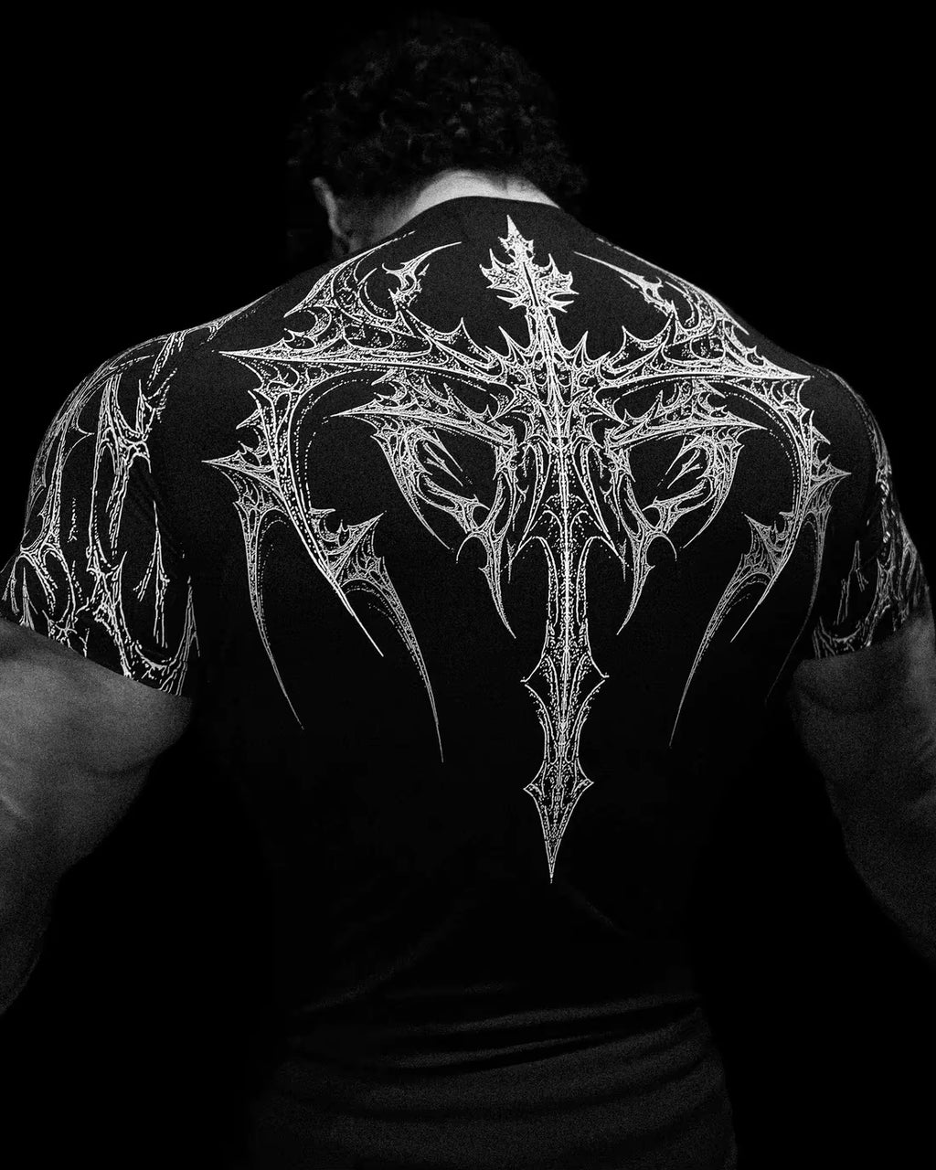 Men'S Compression Gothic Print Sports Top Stylish Quick-Dry Fitted Short Sleeve Gym T-Shirt for Running and Fitness Running