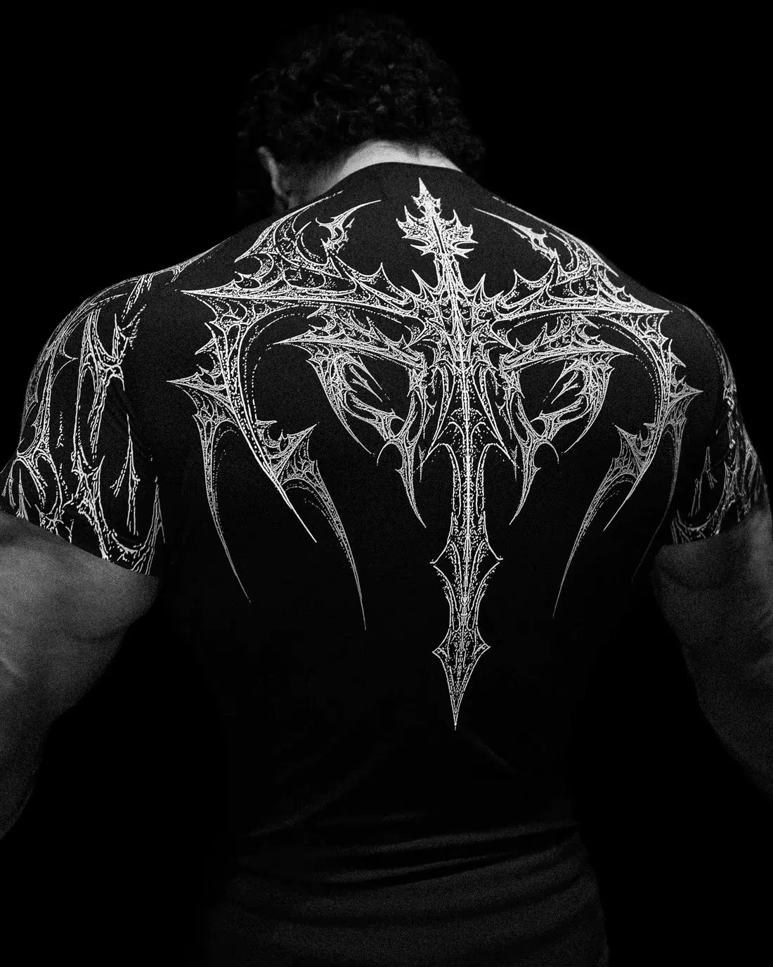 Men'S Compression Gothic Print Sports Top Stylish Quick-Dry Fitted Short Sleeve Gym T-Shirt for Running and Fitness Running