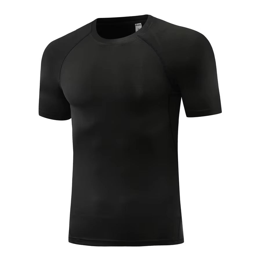 Custom Quick Dry Compression Shirt for Men Silicone Screen Printing Lightweight Moisture Wicking Running Gym Fitness Wear