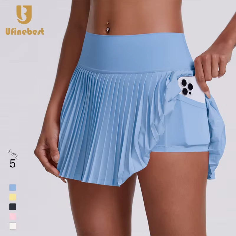 High Waisted Wholesale Women'S Tennis Golf Skirts Inner Shorts Athletic Skorts Sports Running Pickleball Skirt with Pockets