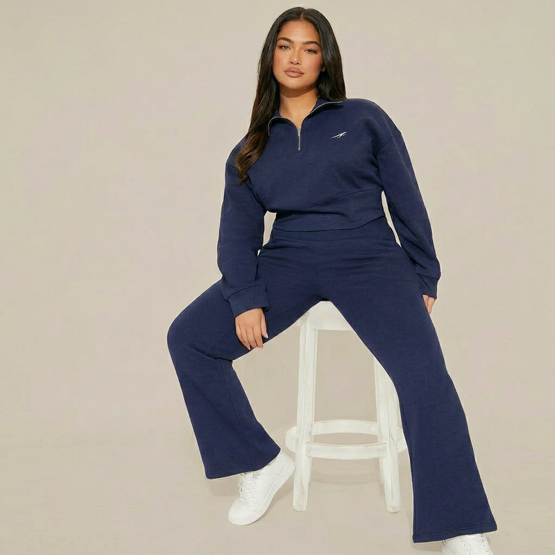 Women's Crop Quarter-Zip Tracksuit Set