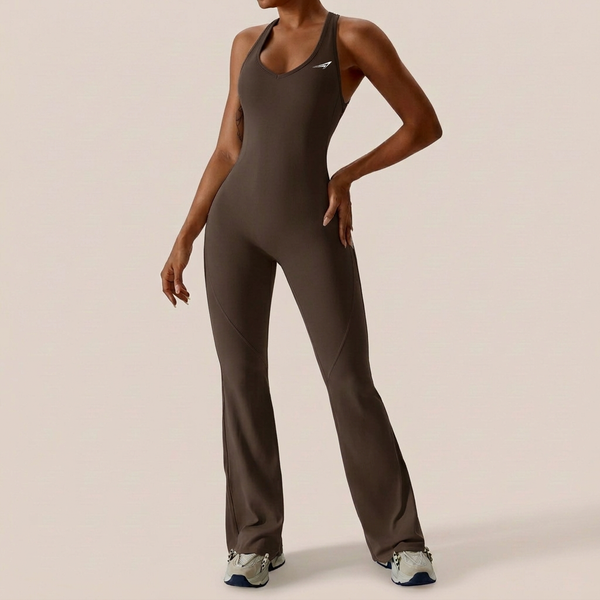 Women's Yoga Jumpsuit - Hip-Lifting Flare Pants Bodysuit