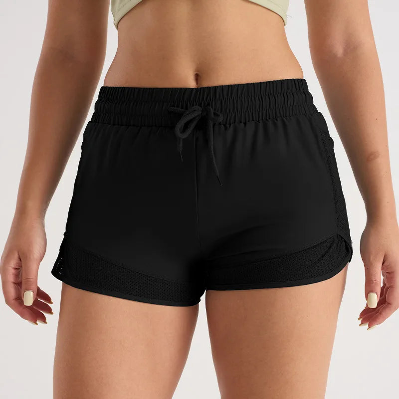 Women's Mesh Patchwork Yoga Shorts
