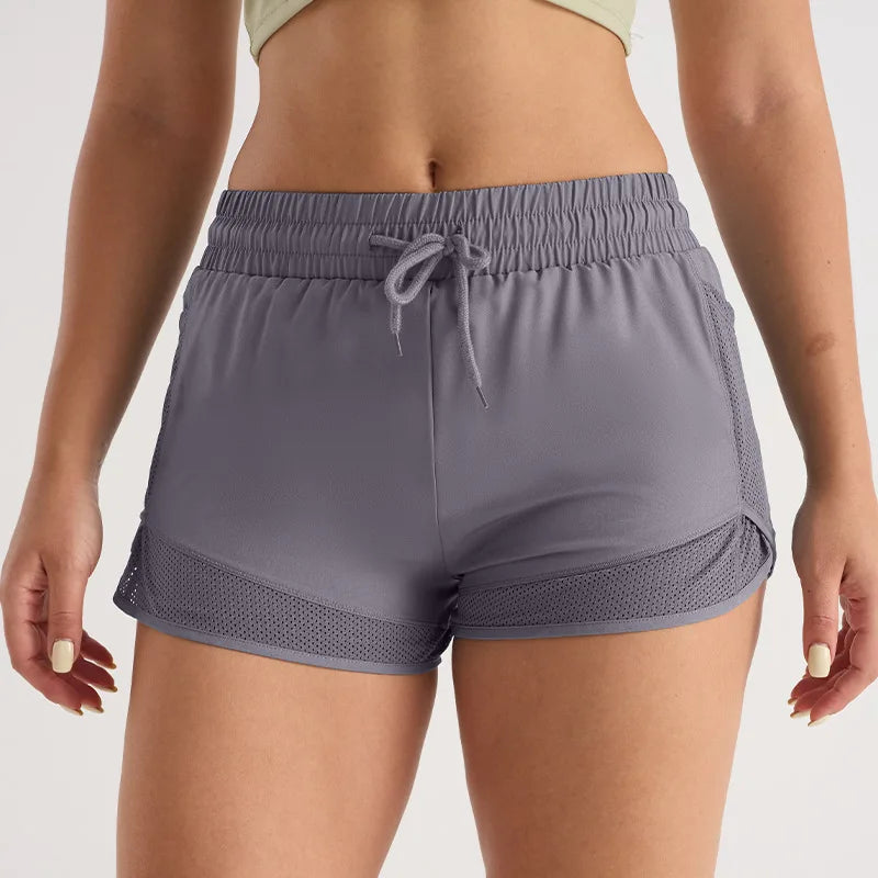 Women's Mesh Patchwork Yoga Shorts