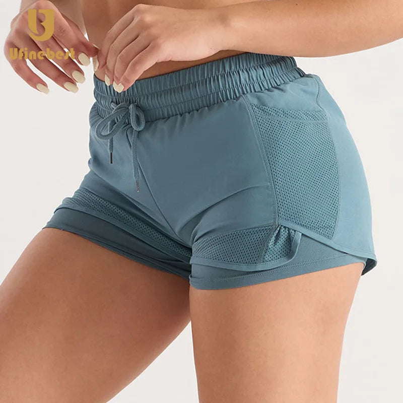 Women's Mesh Patchwork Yoga Shorts
