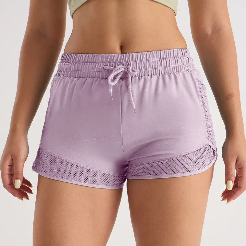 Women's Mesh Patchwork Yoga Shorts